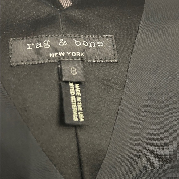 Rag & Bone Phoebe Leather Trim Shift Dress SZ 8 - Picture 10 of 11